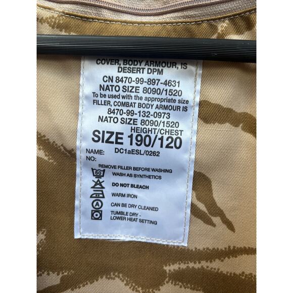 Vintage UK/NATO Military Desert Camo Body Armour Cover Vest - Picture 4 of 4